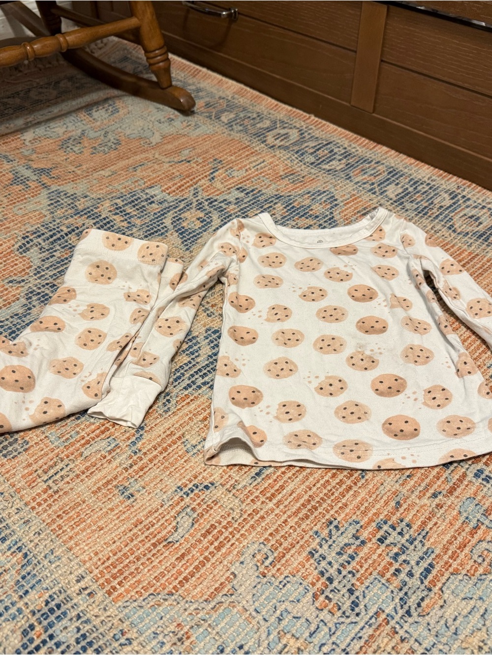 Caden Lane Cream Cookie-Print Pajama Set